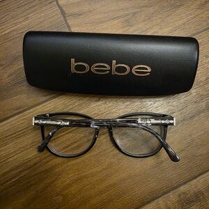 Bebe BB 5166  001 Jet Black Eyeglasses 52mm with SWAROVSKI Crystals & Case +more